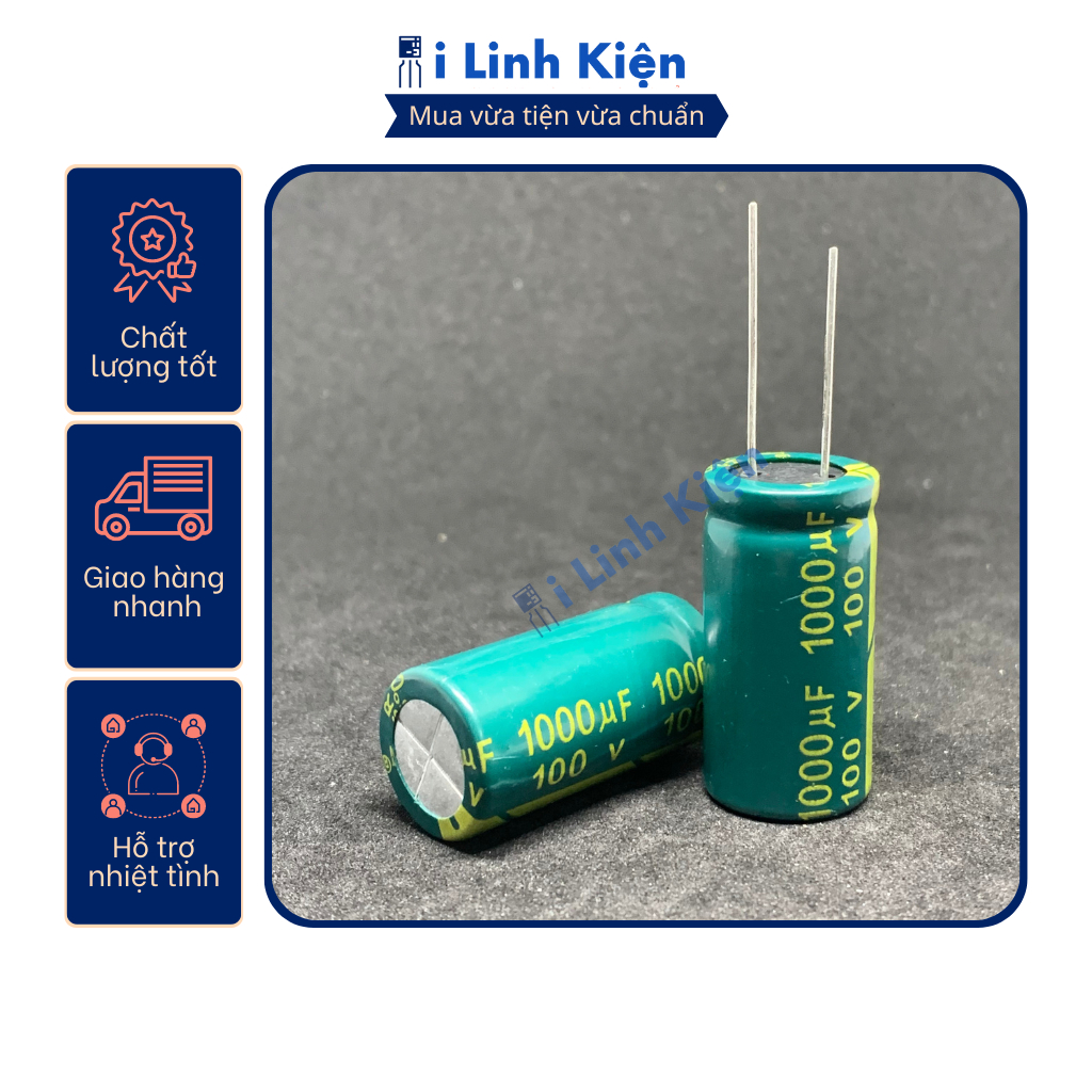 Tụ hoá 1000UF 100V JCON Combo 10 con chất lượng tốt.