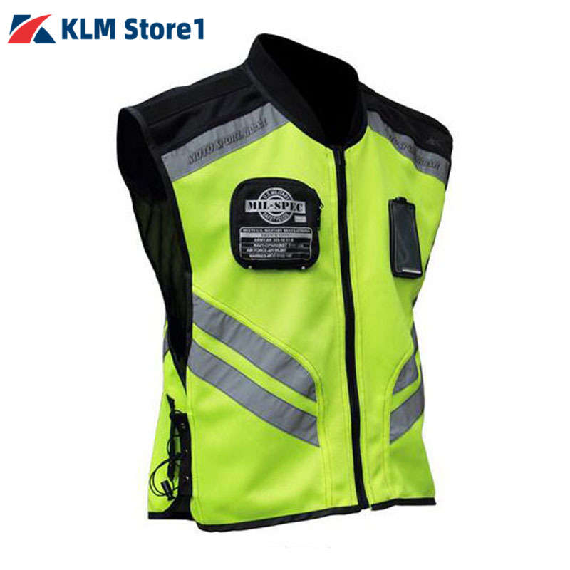 KLM Motorcycle Riding Reflective Vest Team Uniform Fluorescent Safety Jacket