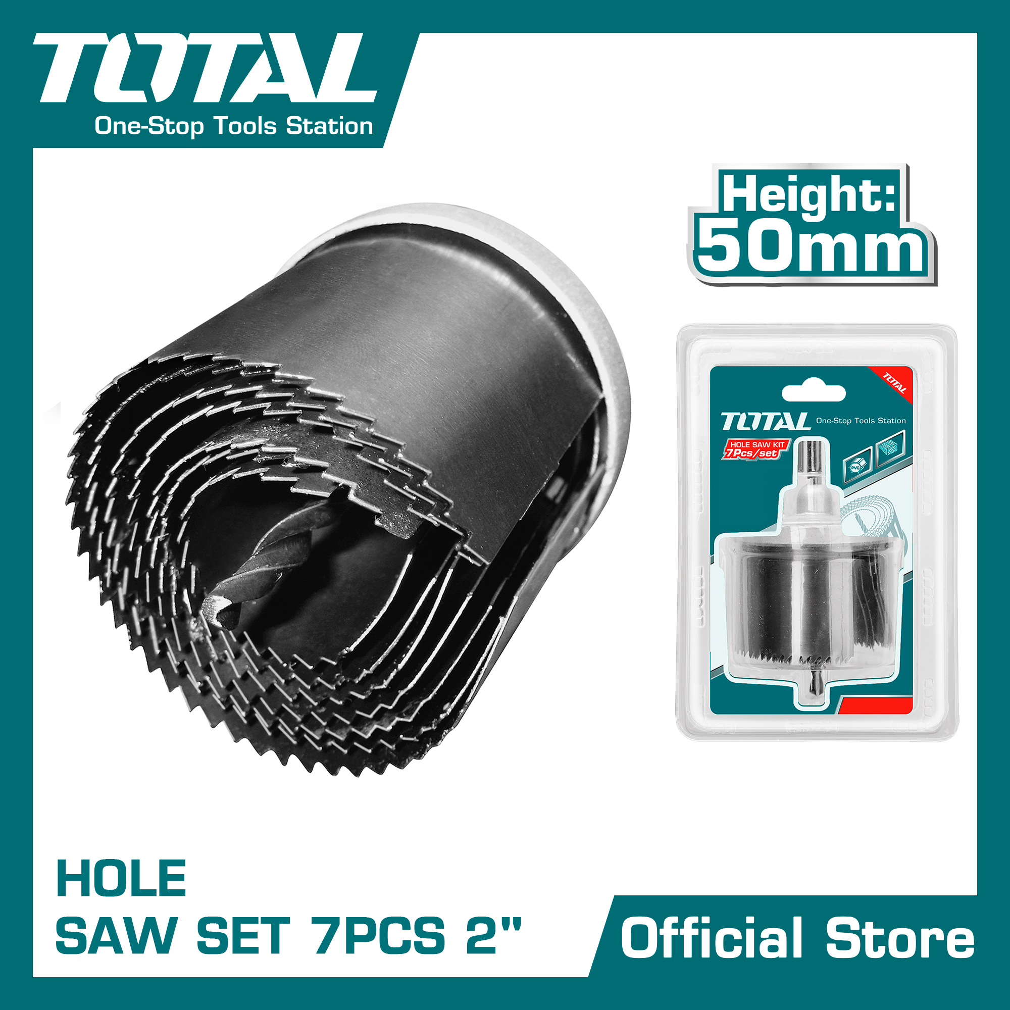 TOTAL TACSH3071 Hole saw set 7pcs Size 