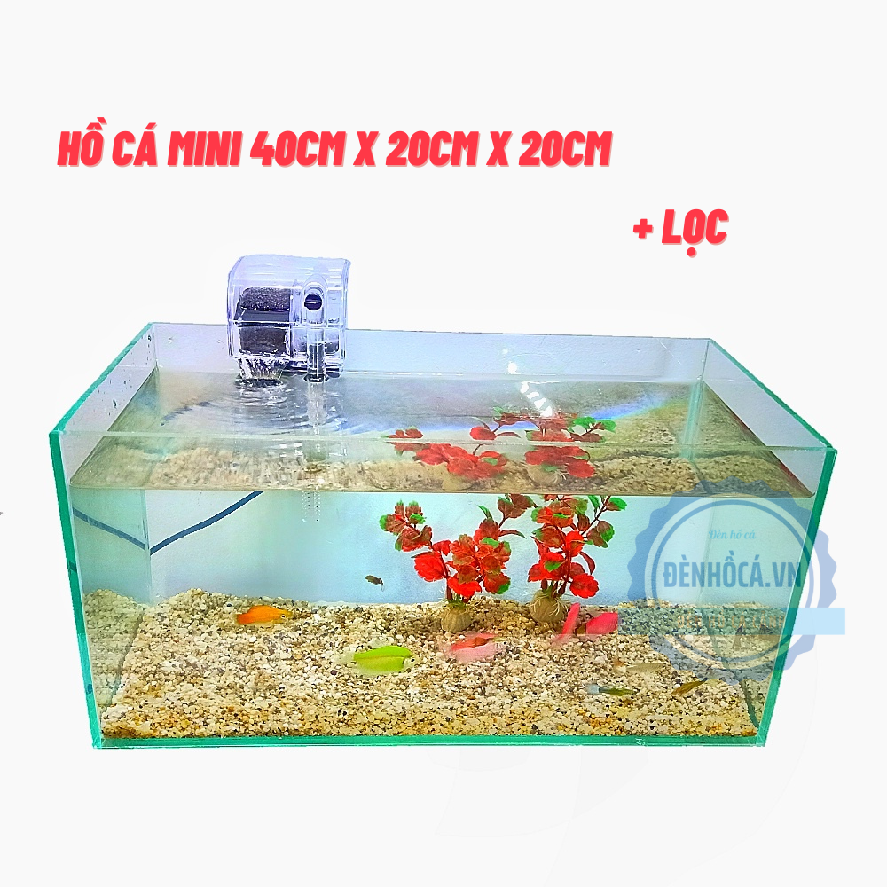 [Hoàn Tiền 10%] Bể cá mini để bàn [D40cm x R20cm x C20cm] để bàn làm việc