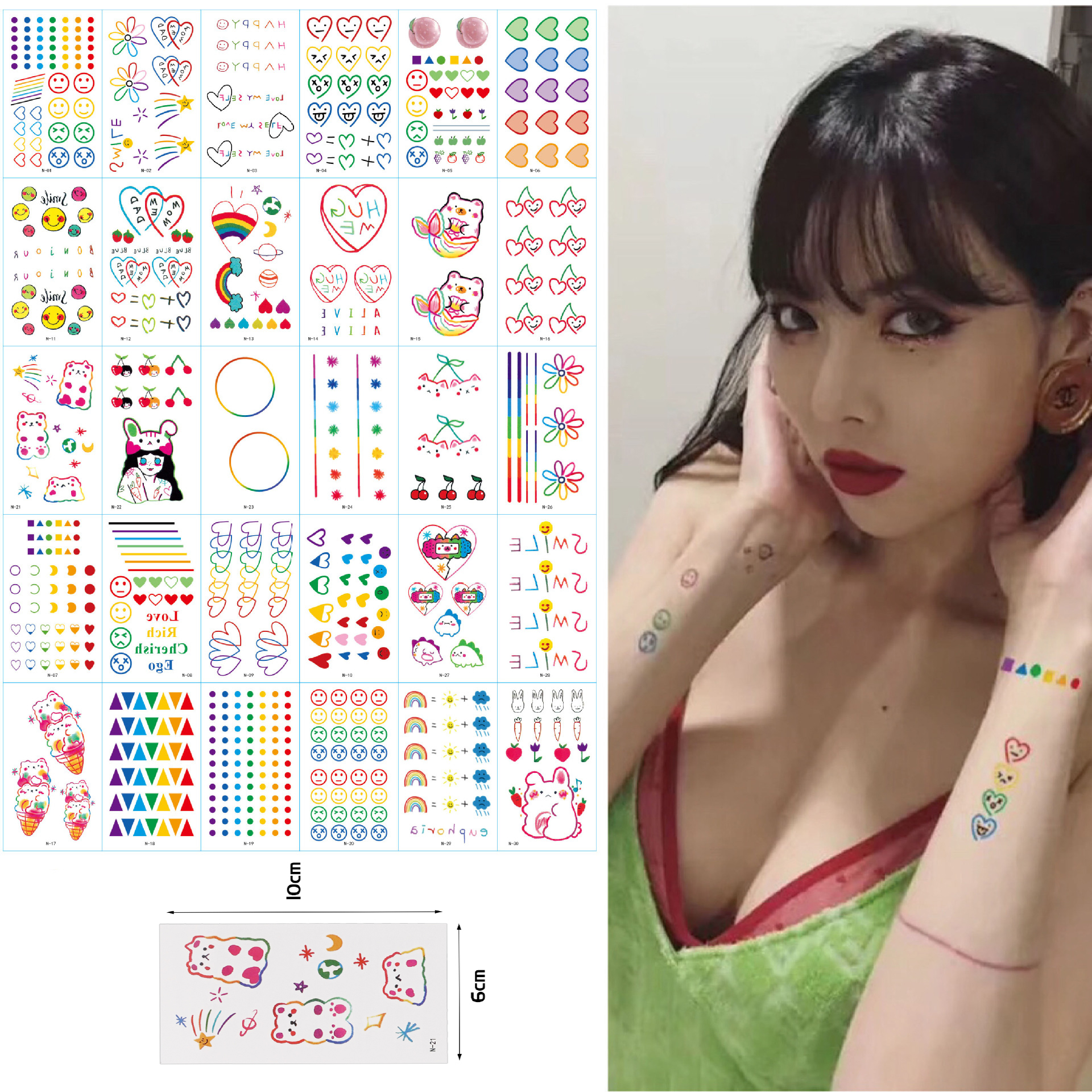 Hình Xăm Dán Hình Xăm Tạm Thời Ma Thuật Chống Nước Lâu Trôi