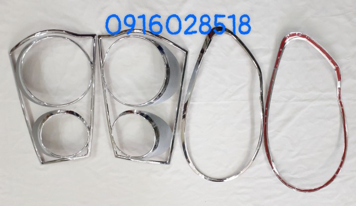 Bộ full ốp đèn pha và hậu cho xe kia morning 2008-2011 mạ crom
