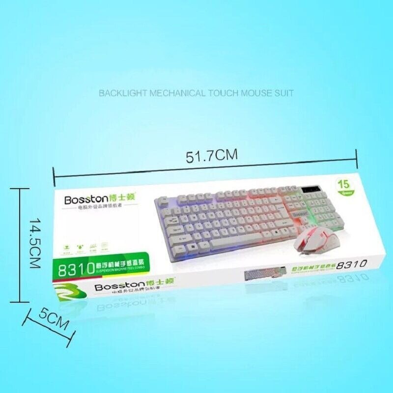 LED Lighting Dazzlingly Cool Lighting Keyboard Mouse Combination Mechanical Keyboard Rgb Mouse Usb Inter For Desktop Laptop 2023new