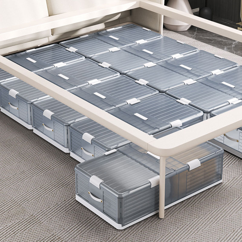 Folding storage cabinet under the bed, flat household storage box with wheels, drawer-type thickening storage box, compression storage box