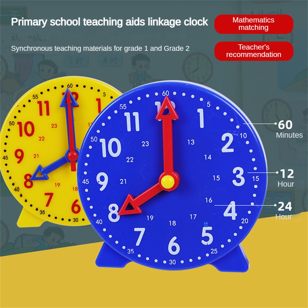 1PC Clock Time Learning Kids Time Learning Clock Kids Clock Teaching Aids 24: 00 Know Learner Time