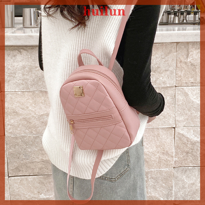 huilun Pu Leather Mini Women Backpack Multi Function Pack School Backpack Shoulder Bags Small Ladies Casual Daypack Rucksack
