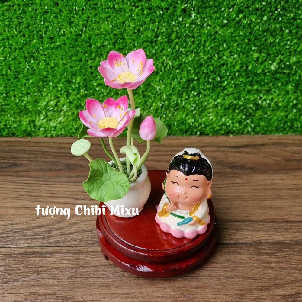 Chậu hoa sen bằng đất sét Nhật cao tầm 10cm