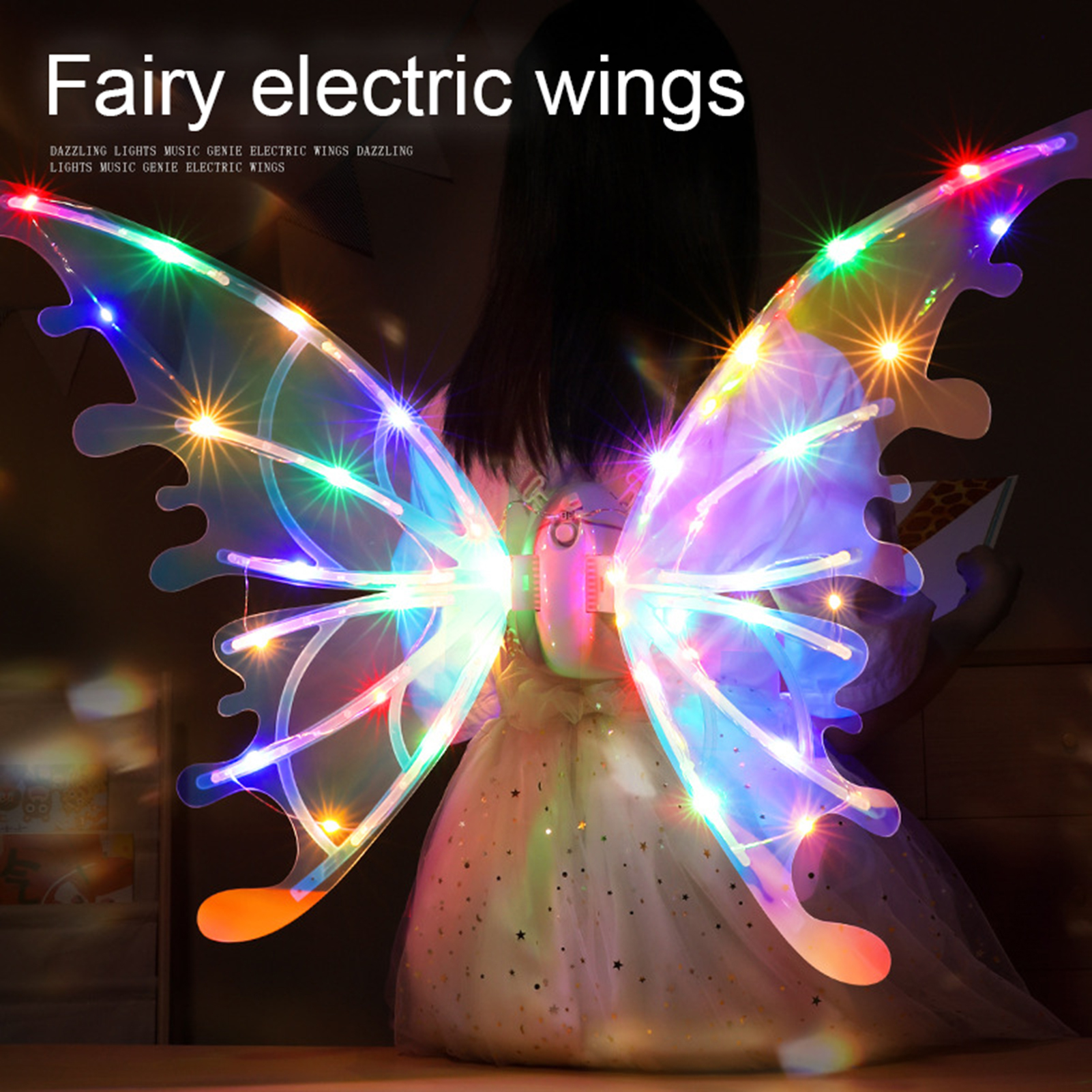 Anime Light-up Wings for Kids Toddler Girl Fantasy Dress-up Wings Magical Glowing Fairy Wings Perfect for Halloween Christmas Costumes Electric Light Up Butterfly Angel Wing for Girls