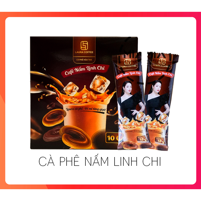 Cà phê nấm linh chi nhật kim anh - hộp 10 gói laura cà phê nhật kim anh chính hãng hộp 10 gó