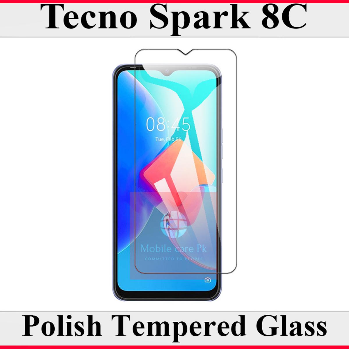 Tecno Spark 8C Glass Protector Polish Screen Tempered For Tecno Spark 8C