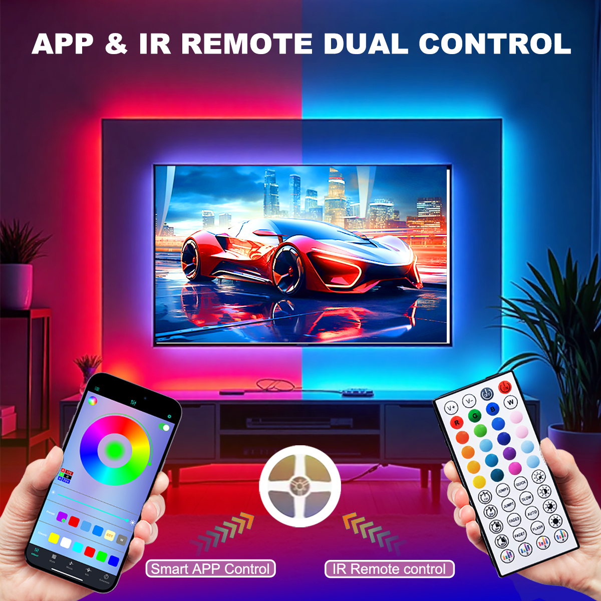 24V LED Strip Lights Bluetooth RGB Color Changing APP Control Music ...