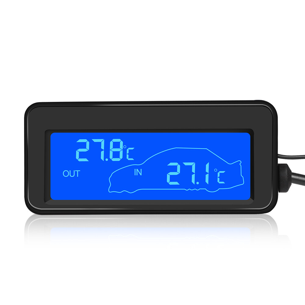 Car Digital Temperature Mini LCD Waterproof Indoor Outdoor Convenient Temperature Sensor With 1.5M Cable