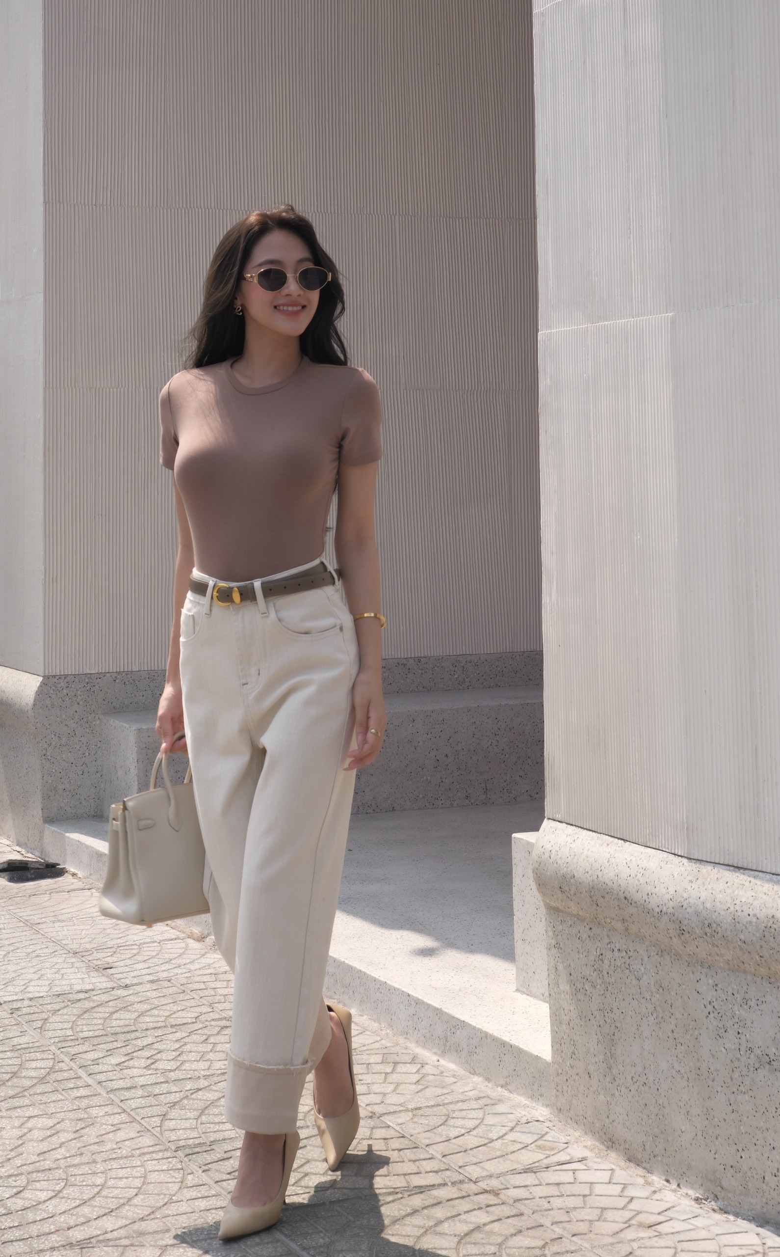 Quần jeans baggy lật lai BASIC KANG JEANS