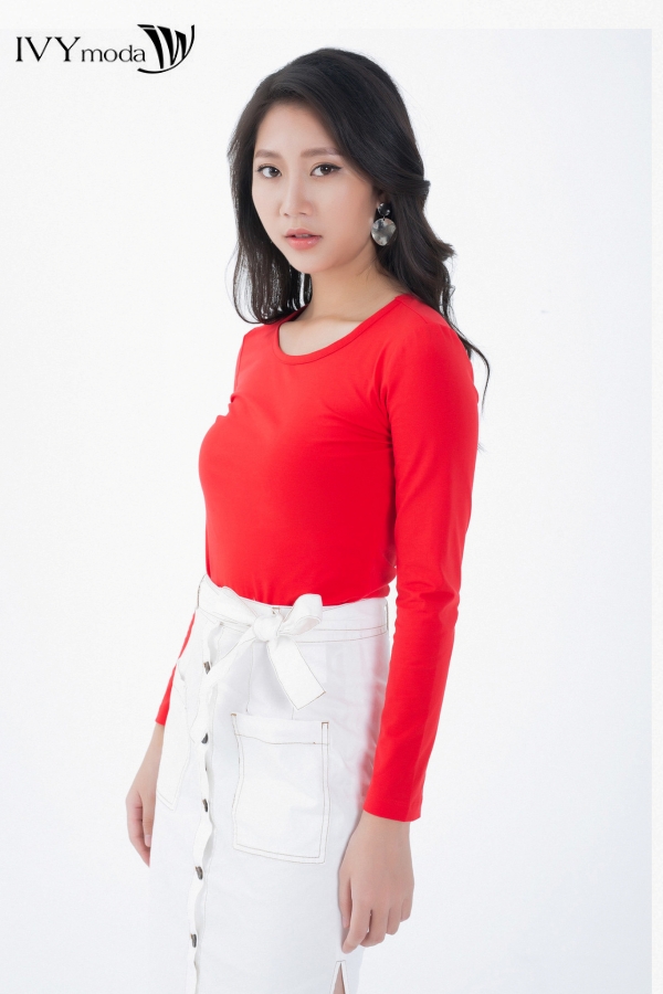Áo thun trơn cổ tròn IVY moda MS 58P0157
