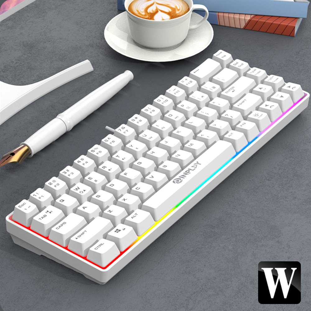 Inplay 68 Key RGB Membrane Keyboard Raibow Light Waterproof Smooth ...