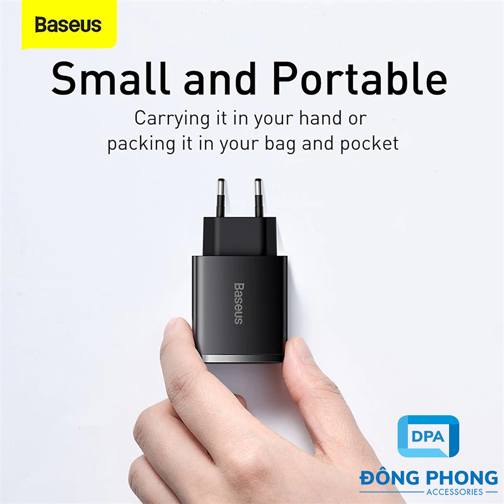Củ Sạc Nhanh Baseus 30W Compact Quick Charger ( USB Dual Port + Type C, 30w PD / QC3.0 Multi Quick Charge Support )