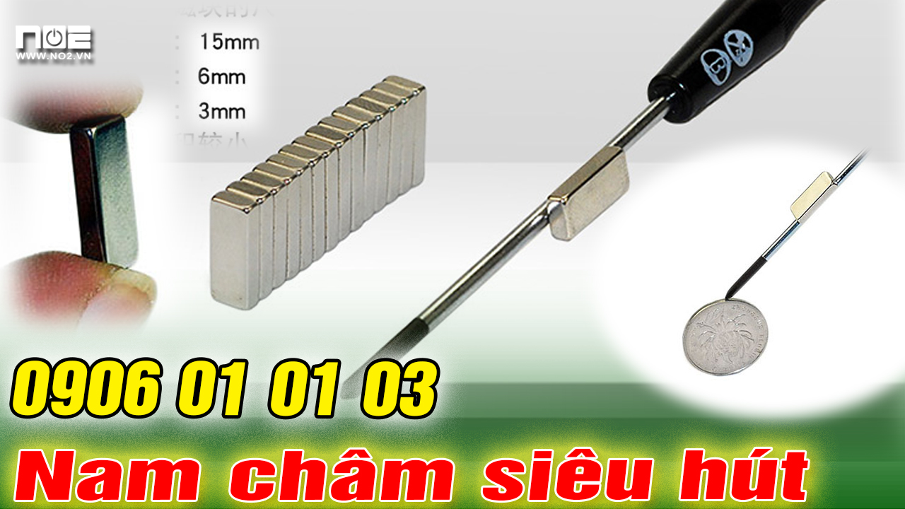 Combo 3 cục nam châm gắn đầu tovit (nam châm vĩnh cửu)