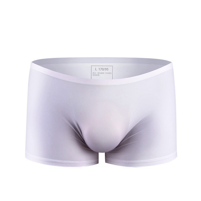 Men Ice Silk 3D Molded U Convex One-Piece Boxer Summer Ultra-Thin Youth Breathable 138.