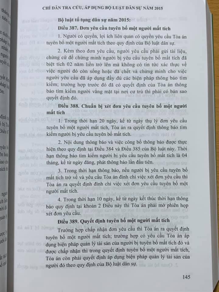 Chỉ dẫn tra cứu, áp dụng Bộ luật dân sự năm 2015