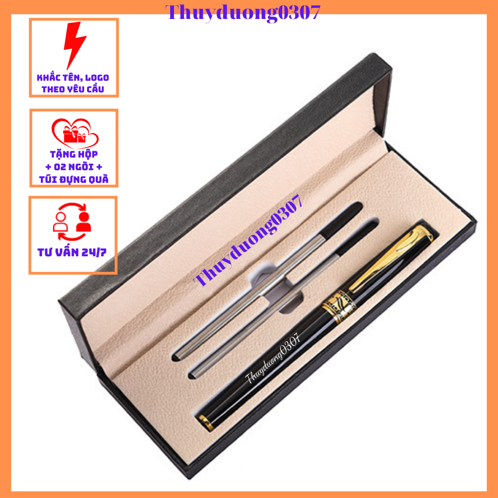 Bút khắc tên, bút ký khắc tên BK02 (Tặng hộp đựng + 02 ngòi + túi đựng quà)