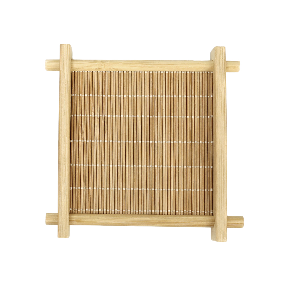 Bamboo Cup Pad Heat Insulation Coaster Tea Coffee Cup Mat Trays Kitchen Accessories Square Placemat Table Decoration