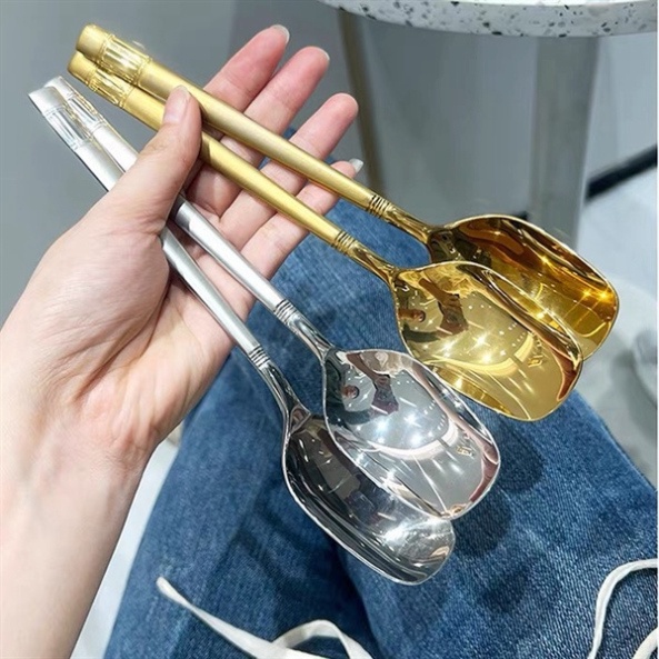 Set 5 Thìa Inox Cán Dài Cao Cấp  - Freeship