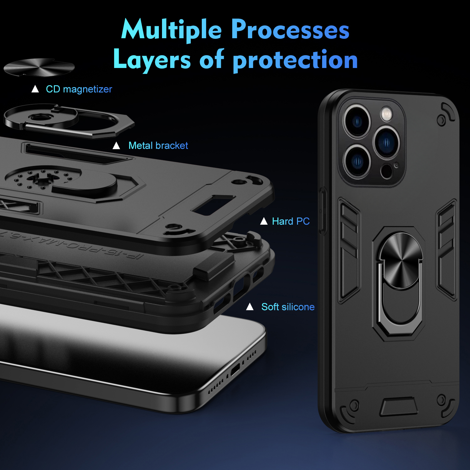 For infinix Hot 50 Pro case Shockproof Armor Stand with Holder Car adsorb Ring Back cover For infinix Hot 50 Pro Back cover Phone Cases. 
