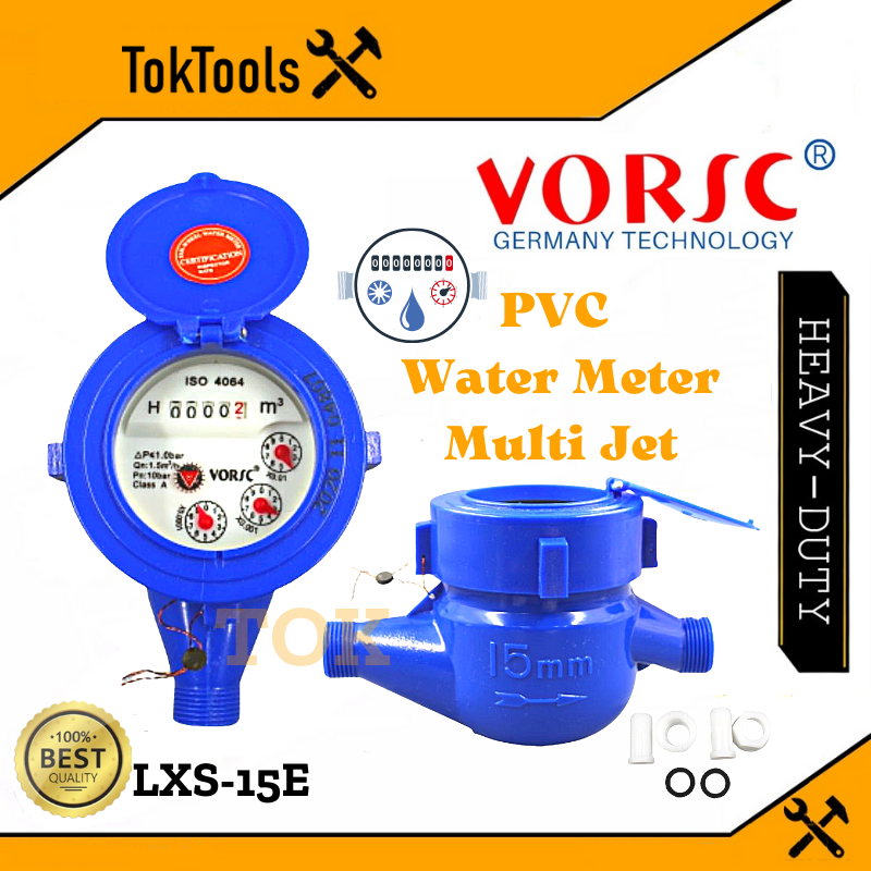 (WET TYPE) VORSC Heavy Duty Water Meter PVC Anti 1/2 Household