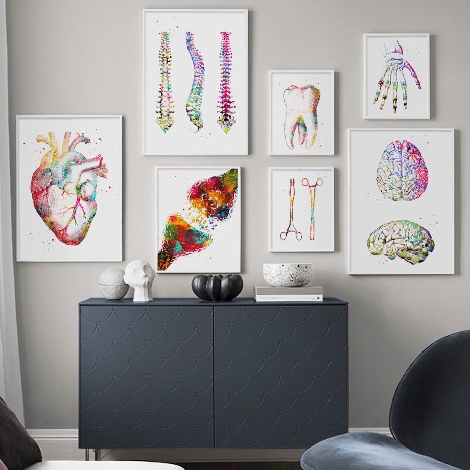 Anatomy Art Human Heart Brain Lungs Wall Art Canvas Painting Nordic Posters  and Prints for Doctor Office Decor Lazada PH