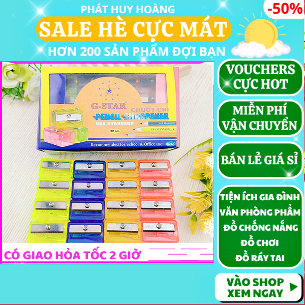 Đồ chuốt bút chì, chuốt bút viết nhỏ gọn tiện lợi, gọt bút chì dễ thương cho học sinh, dụng cụ chuốt bút chì chuốt sáp màu đa năng, đồ chuốt bút chì mini nhiều màu, gọt viết chì gỗ cho bé,đồ dùng học tập, Phát Huy Hoàng