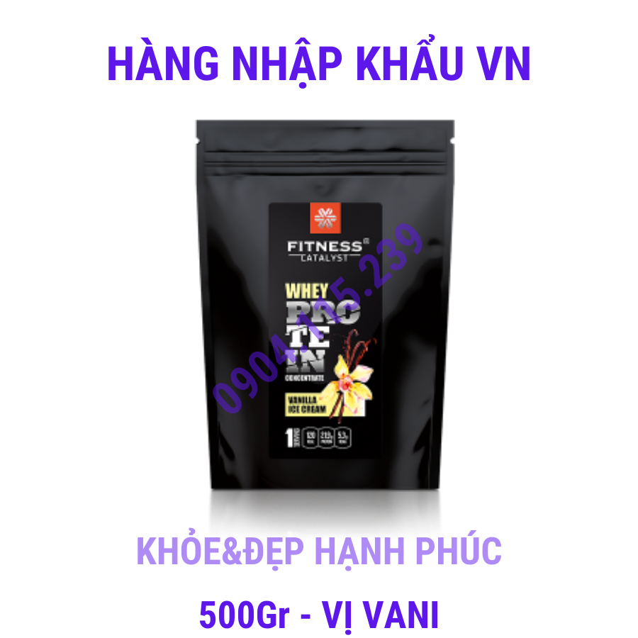 Thực phẩm dành cho chế độ ăn đặc biệt Fitness Catalyst Whey protein concentrate Vanilla Ice cream – 500GR/GÓI