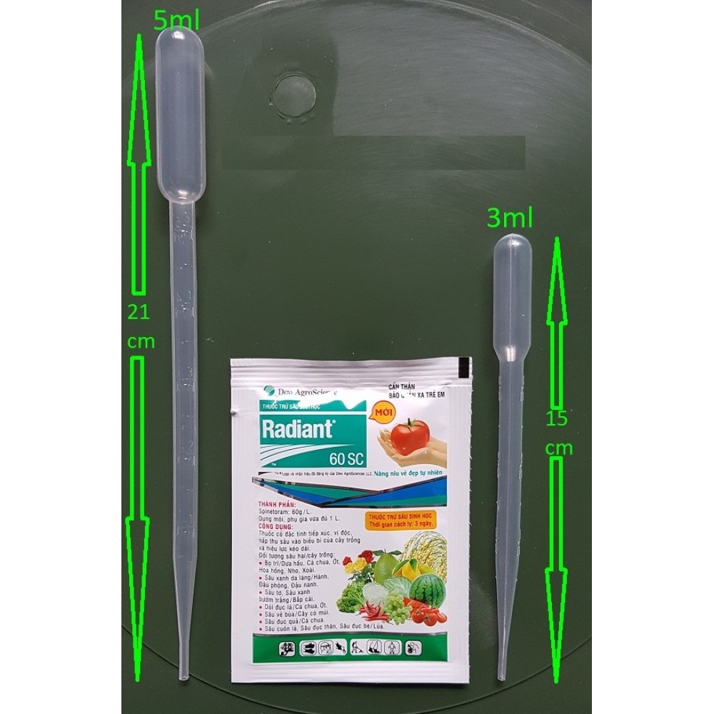 Dùng làm vườn Ống hút 3ml - Đong đo dung dịch lỏng