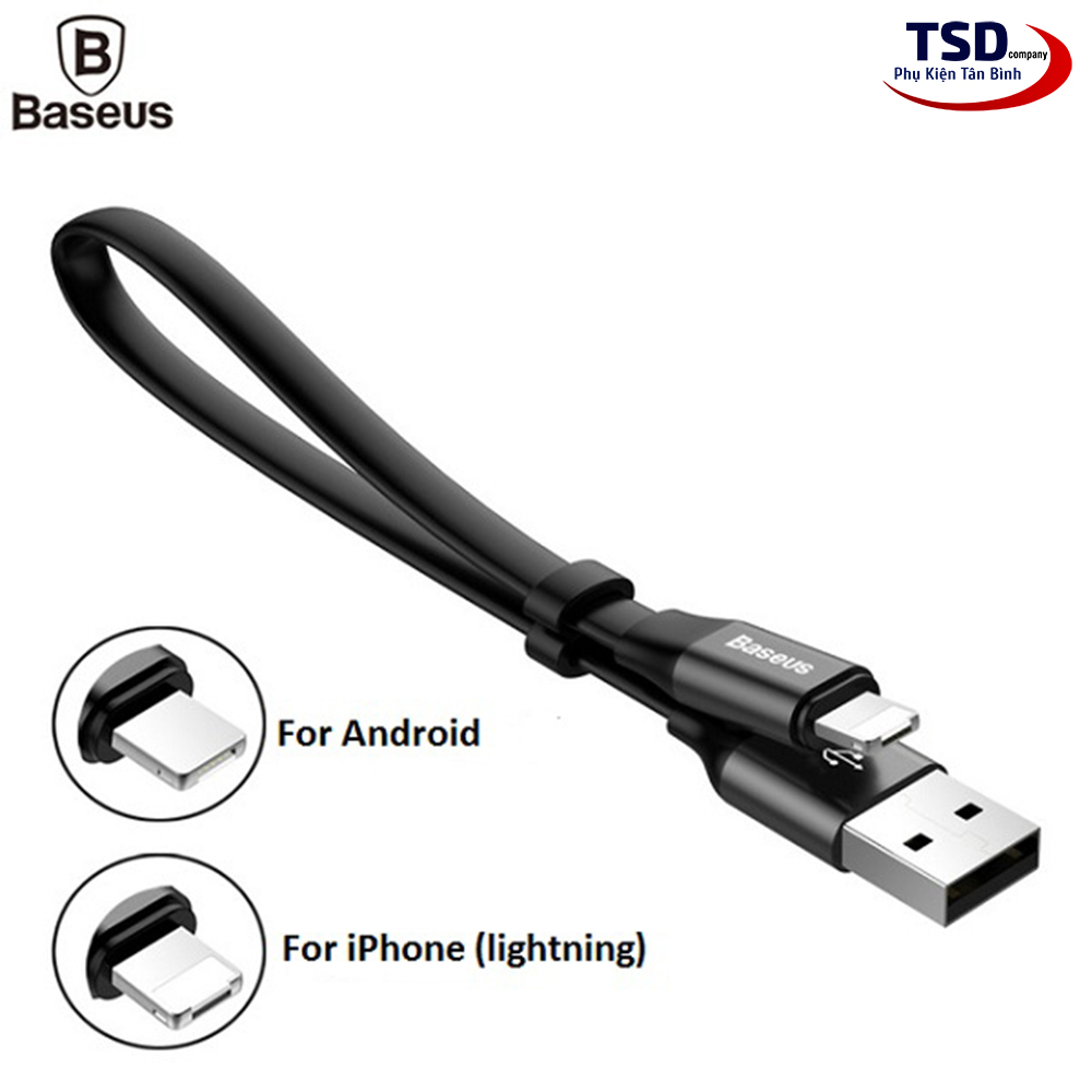 Cáp Sạc Ngắn Đa Năng Baseus 2 in 1 Micro USB và Lightning Chính Hãng