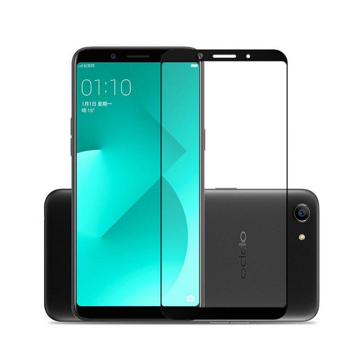 Oppo A83 Full Black 9D|5D|6D|10D|11D|21D Tempered Glass Screen Protector Full Glue Edge To Edge For Oppo A83