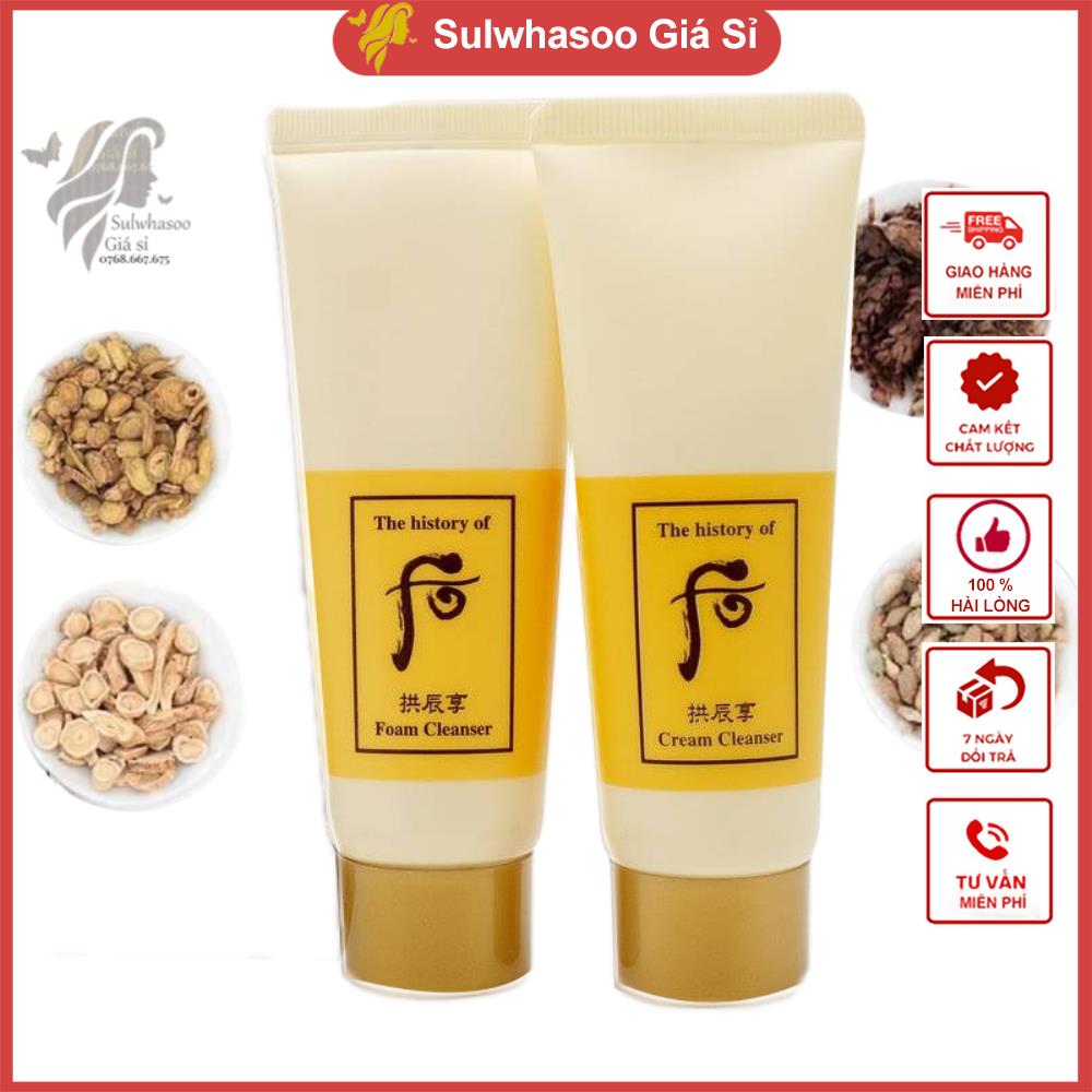 Kem tẩy trang và sữa rửa mặt đông y hoàng cung Whoo Facial Foam và Cream Cleanser 40ml sulwhasoogiasi