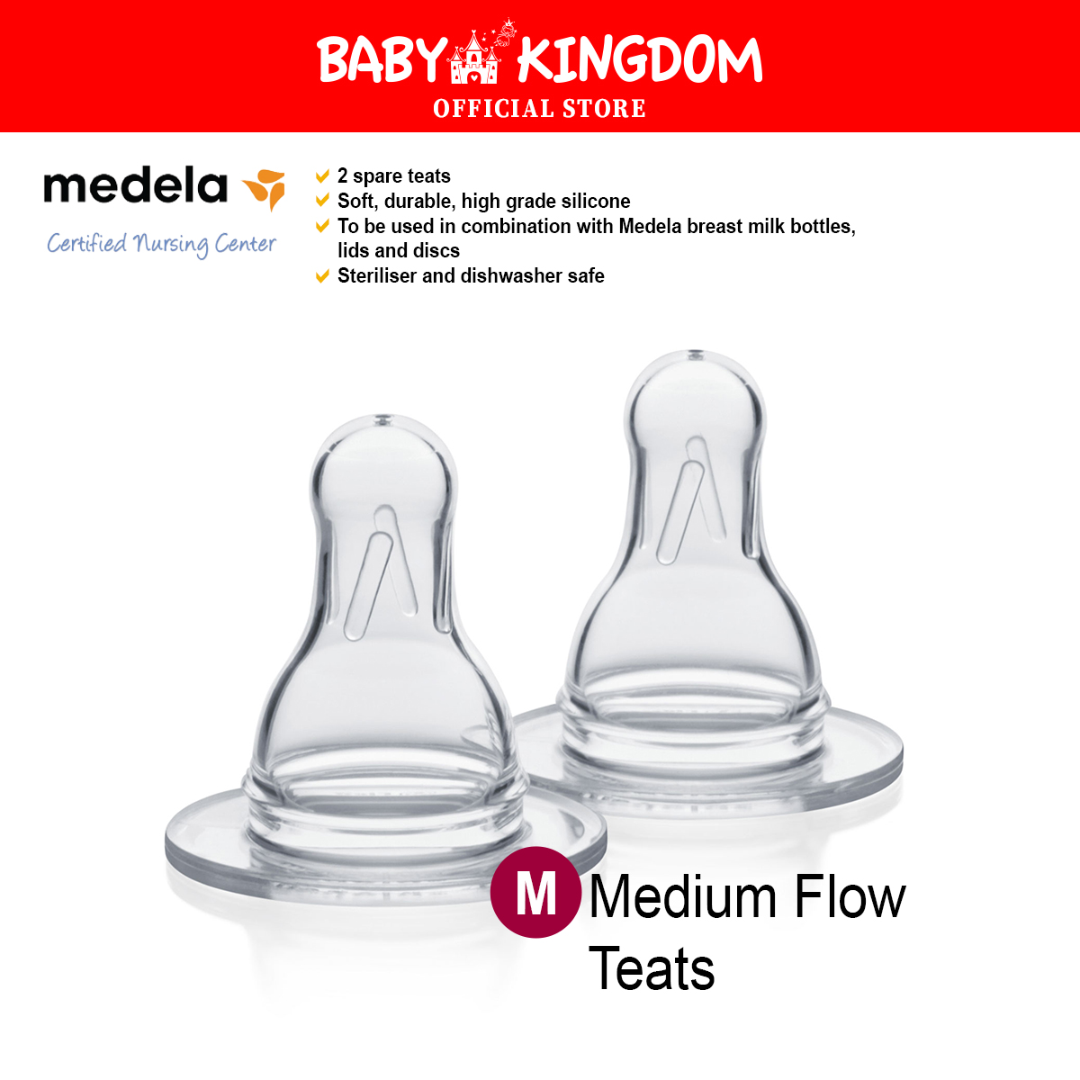 Baby Feeding 2-Pack Medela Flow Standard Neck Dishwasher safe Silicone YA9877775