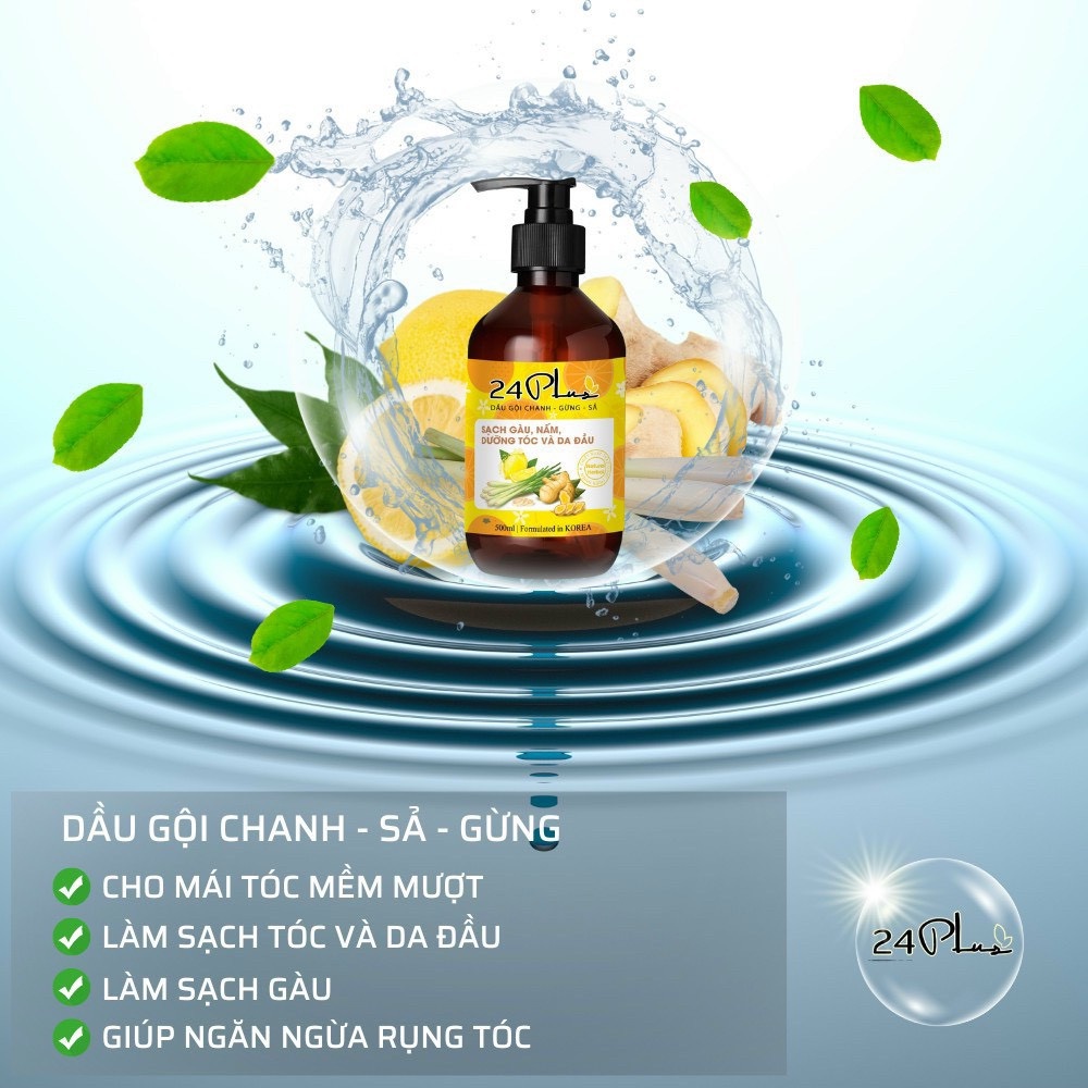 Dầu Gội Chanh - Gừng - Sả 24Plus