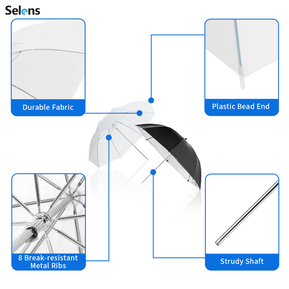 Selens 80in Photography Reflective Umbrella Light Stand Flash Bracket Mount Kit