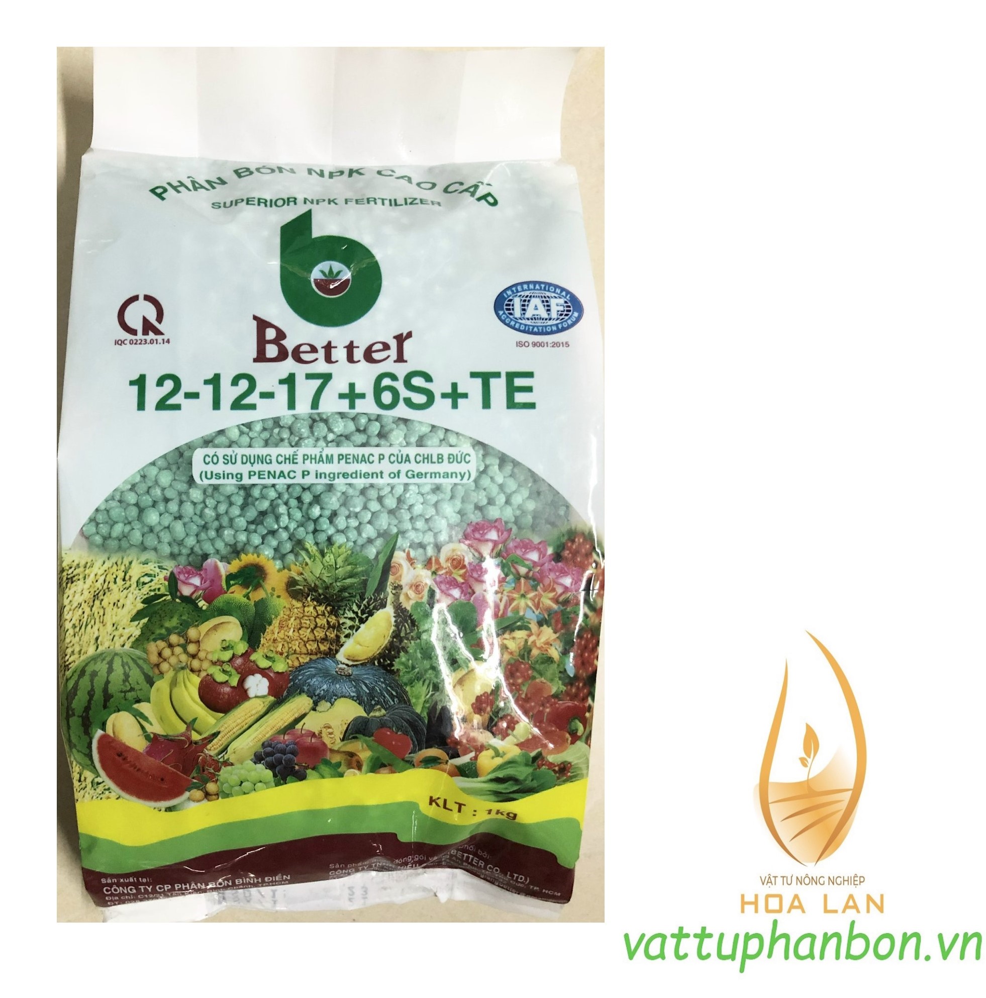 Phân bón npk cao cấp better xanh 12-12-17+6s+te - #111a# 1kg