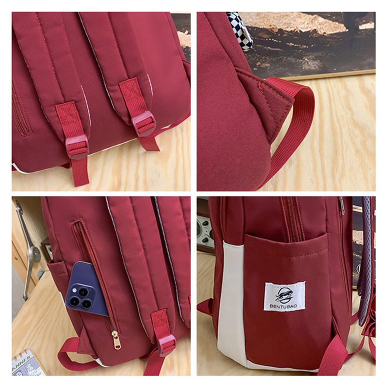 YA ZHOU LONG School bag junior high school student backpack high school college student backpack sweet large capacity backpack (no pendant)