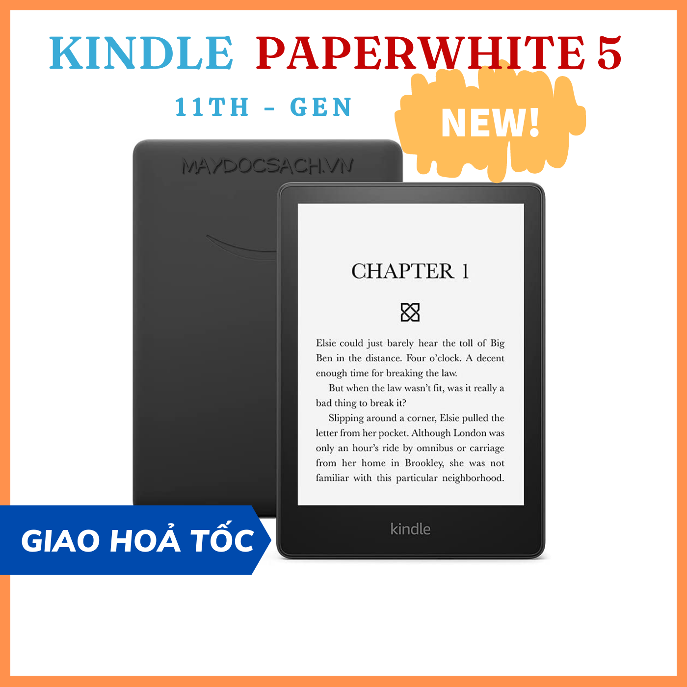 Máy đọc sách Kindle Paperwhite 5 - thế hệ 11, 6.8Inch có ĐÈN VÀNG