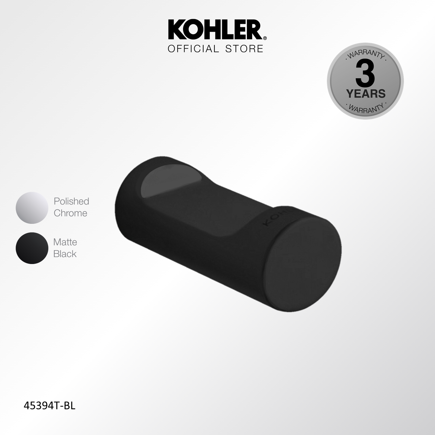 KOHLER JULY Robe Hook , Chrome K-45394T-CP/ Matt Black BL