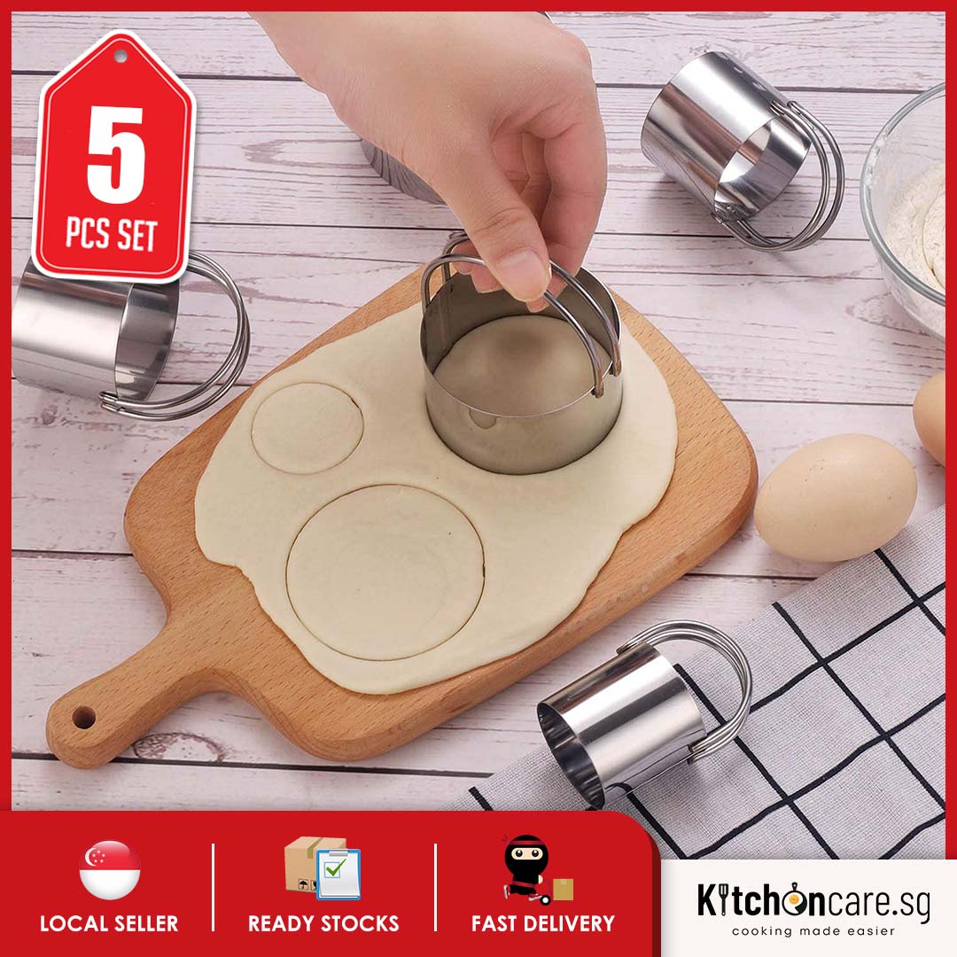 Stainless Steel Cookies Cutter With Handle, Professional Baking Dough
