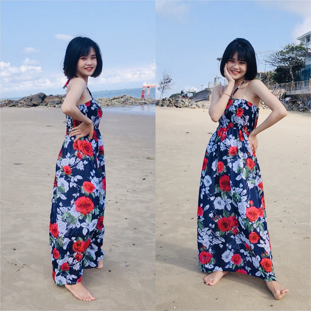 Maxi voan ống, maxi đi biển