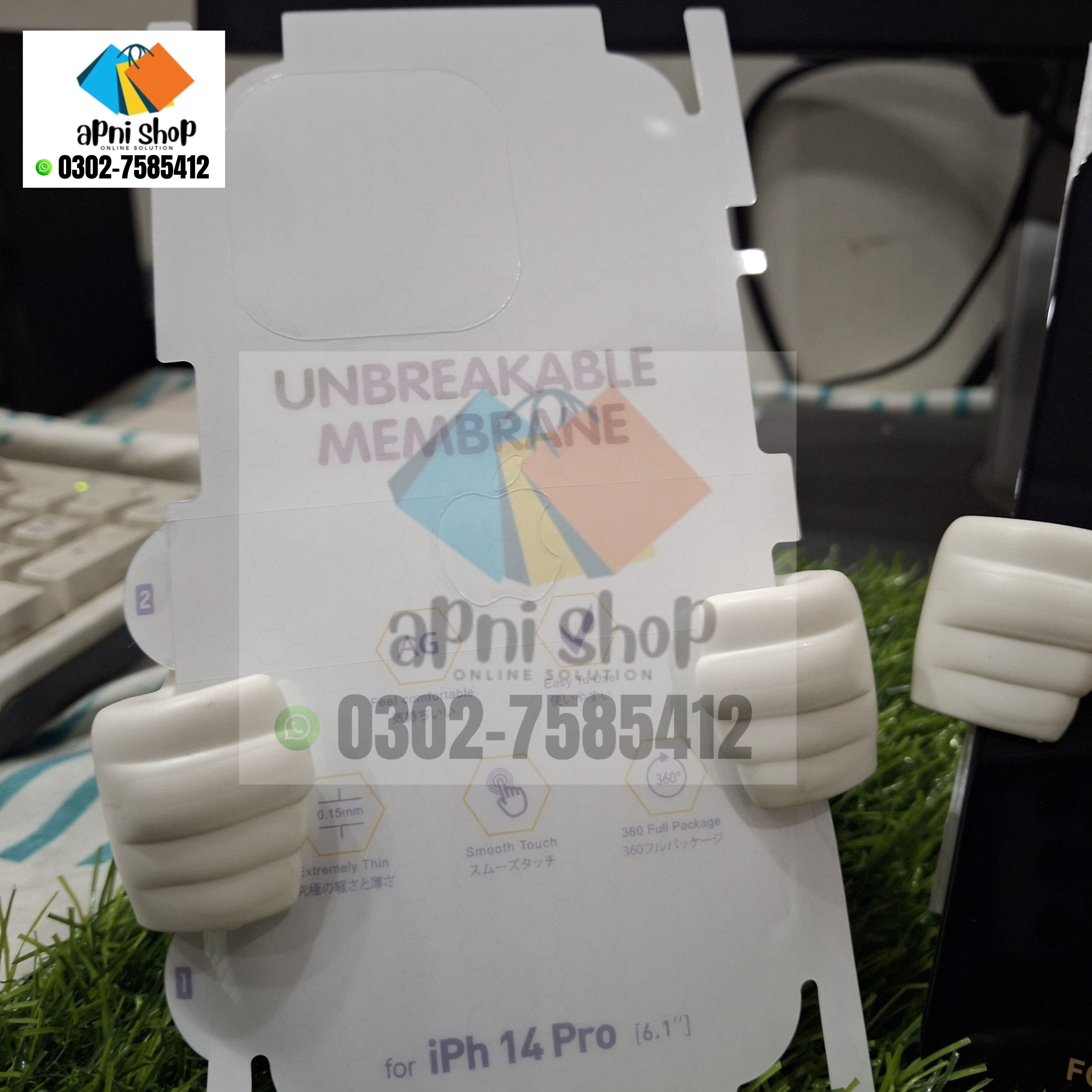 (3-in-1) iPhone XS - OG Glass Screen Protector, Unbreakable Back Membrane & Transparent Silicone Case. 