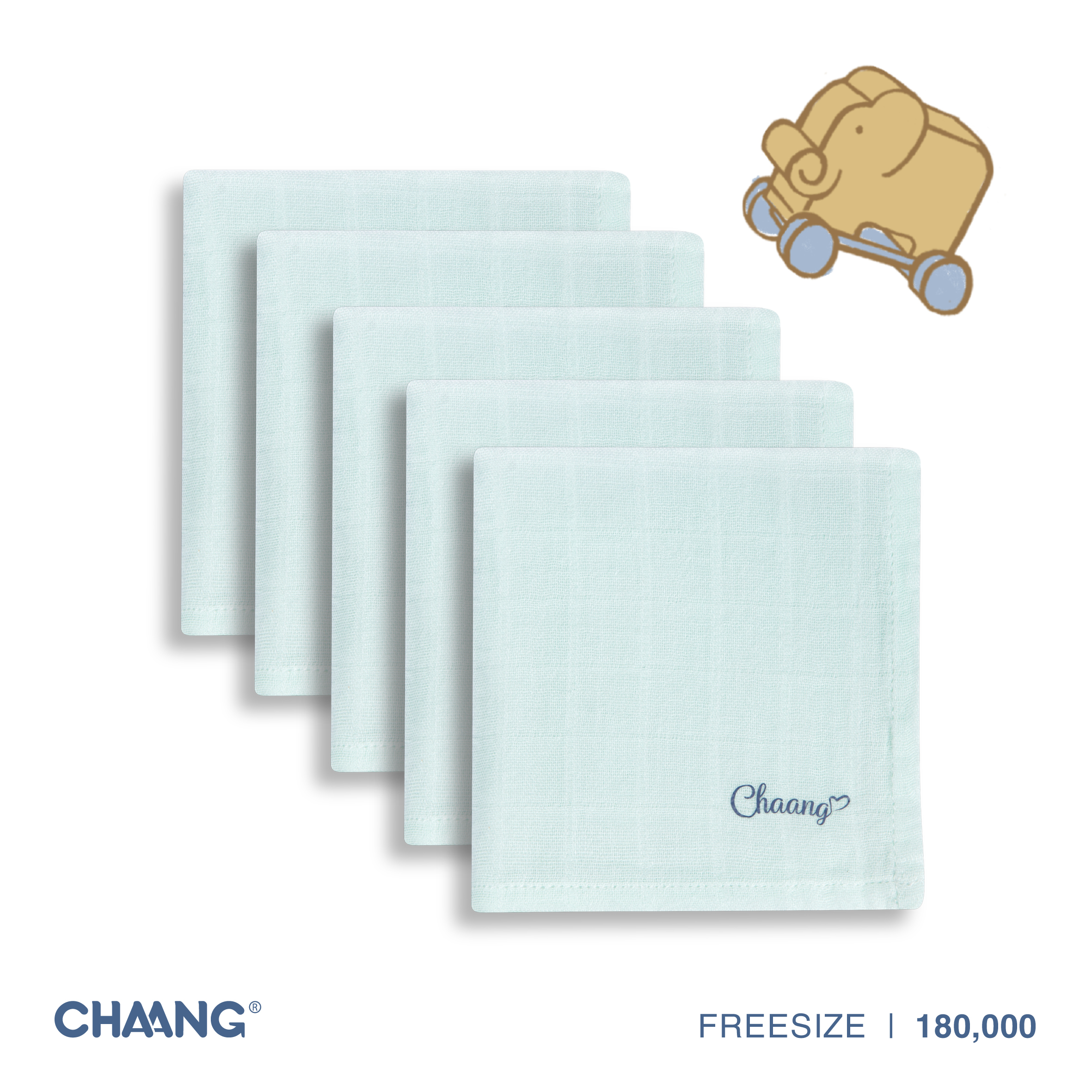 SET 5 chiếc khăn sữa cho bé xanh mint kích thước 25x25cm Chaang