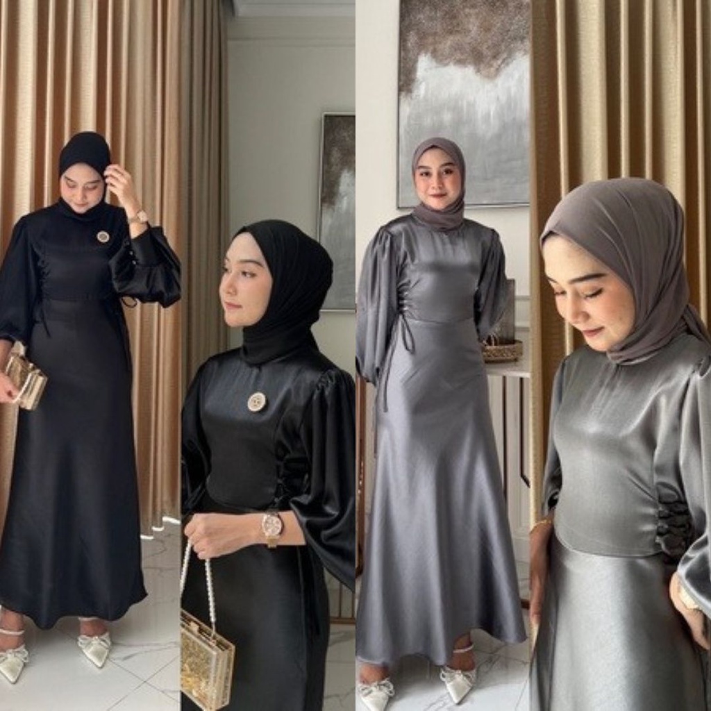 dress hitam elegan hijab Inspirasi Dress Hitam Elegan Hijab untuk Kondangan & Pesta