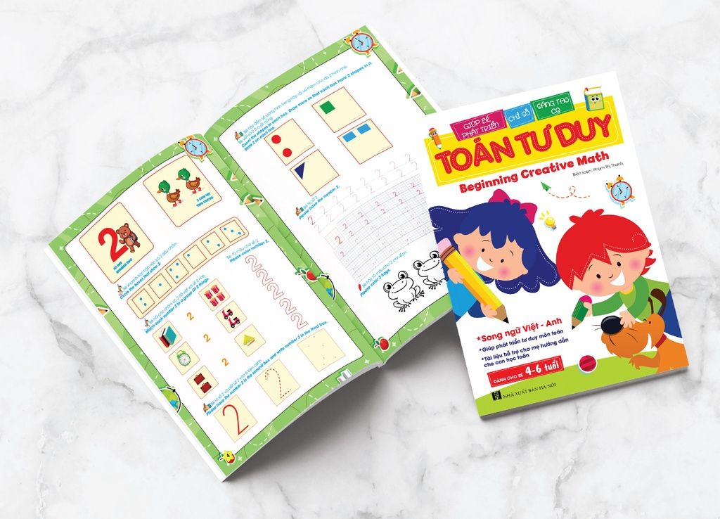 [ Sách Chính Hãng ] Sách - Toán Tư Duy Beginning Creative Math (Dành Cho Bé 4-6 Tuổi Song Ngữ Việt Anh) - Nhà sách Học Liệu