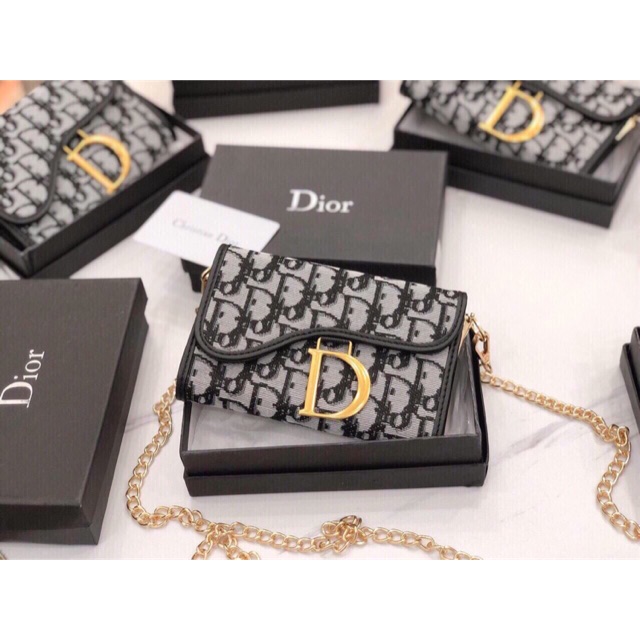 Túi đeo chéo mini Dior nữ hoạ tiết phối màu hàng hiệu cao cấp