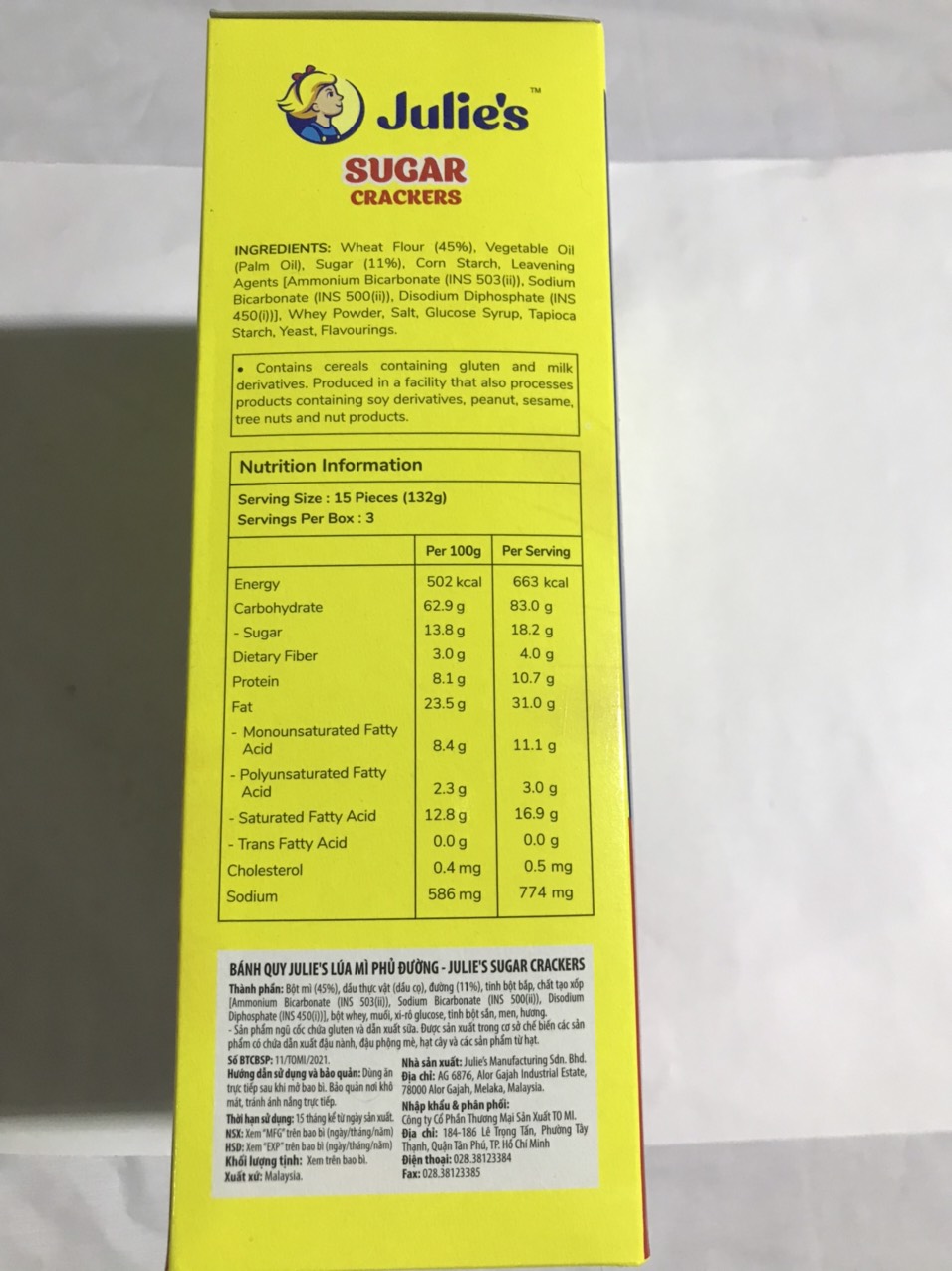 Julie's Sugar Crackers (396g Box)